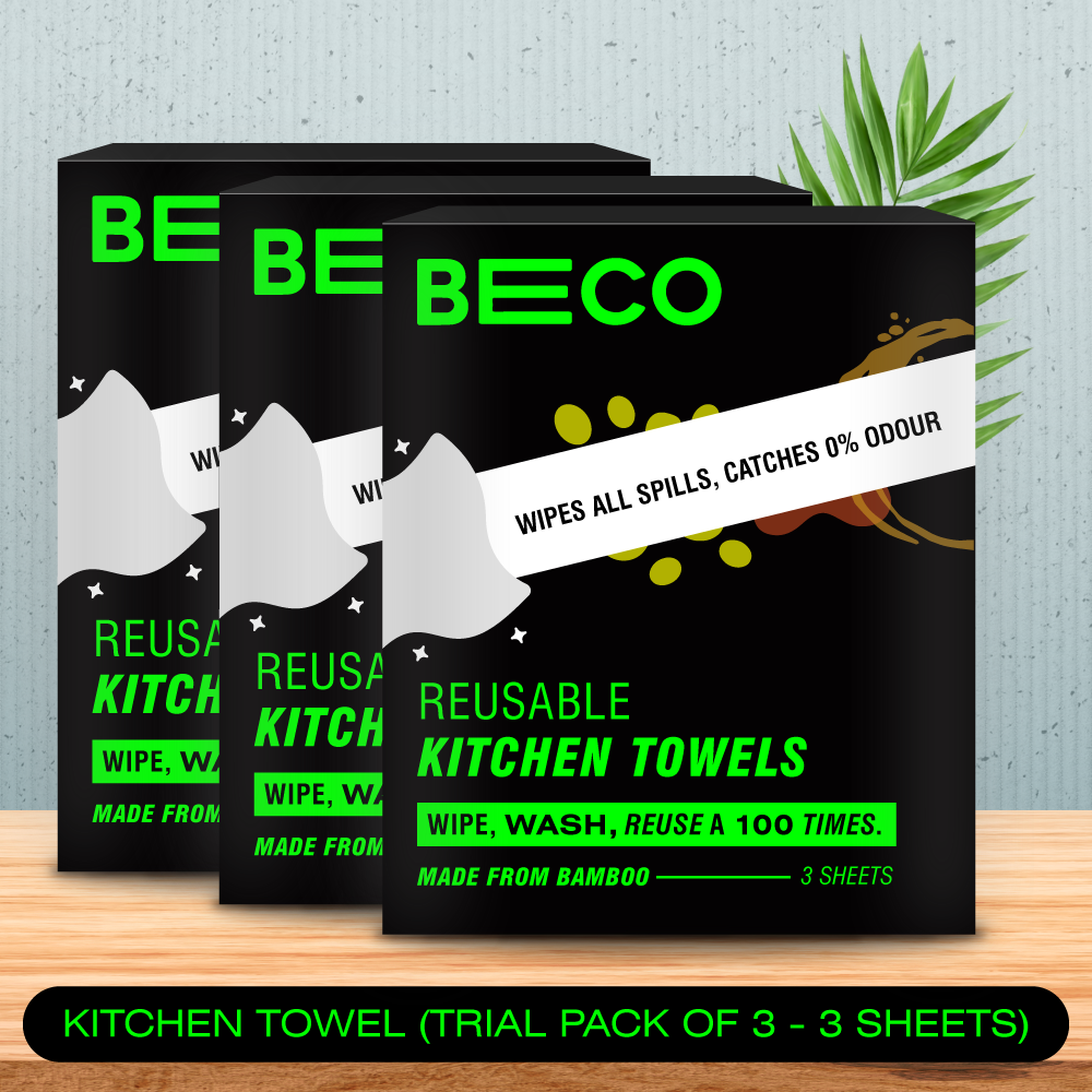 Reusable Bamboo Kitchen Towel - Trial Pack - 3 Sheets | Pack of 3_