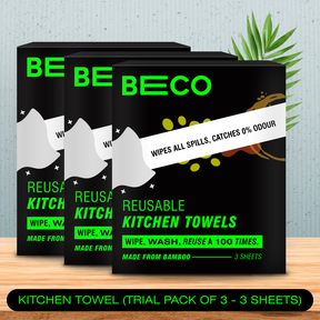 Reusable Bamboo Kitchen Towel - Trial Pack - 3 Sheets | Pack of 3_