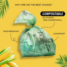 Compostable Garbage Bags - Large - 10 bags/roll | Pack of 2