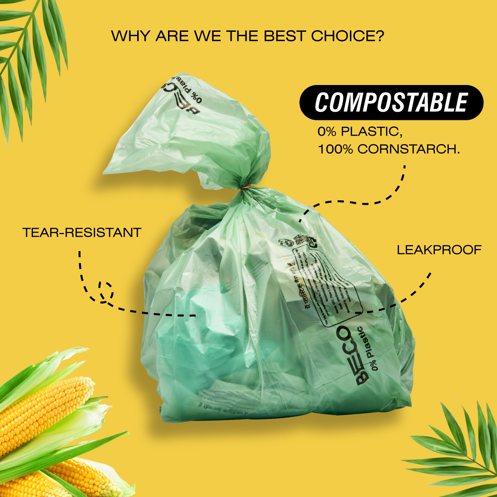 Bamboo Kitchen Towel & Compostable Garbage Bags | Medium